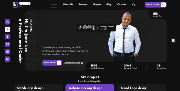 Unique Freelancer Portfolio (WordPress)