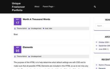Unique Freelancer Portfolio (screenshot desktop)