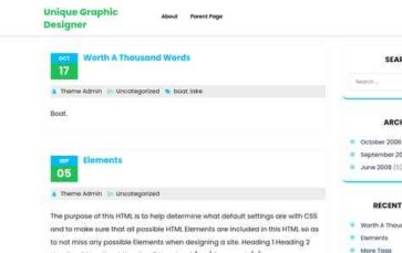 Unique Graphic Designer (screenshot desktop)