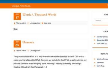 Unique Pizza Shop (screenshot desktop)