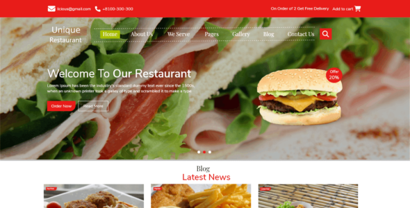 Unique Restaurant (WordPress)
