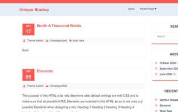 Unique Startup (screenshot desktop)