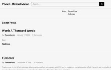 VIMart - Minimal Market (screenshot desktop)