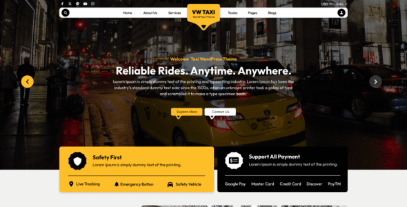 VW Taxi Booking (WordPress)