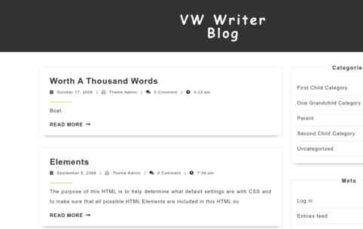 Screenshot Desktop VW Writer Blog (screenshot desktop)