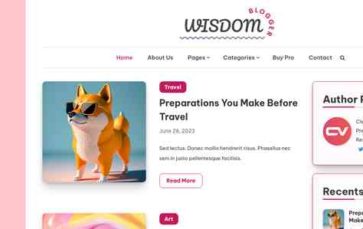 Wisdom Blogger (screenshot desktop)