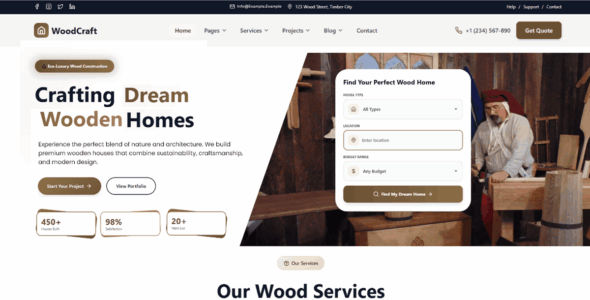 Wood House Construction (WordPress)