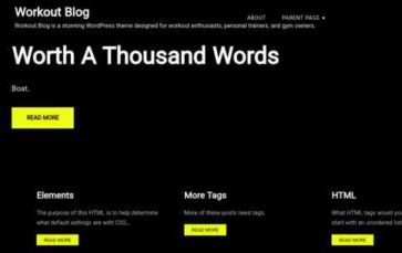 Workout Blog (screenshot desktop)