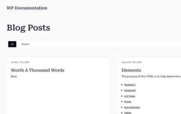 WP Documentation (screenshot desktop)