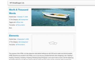 WP StrapBlogger Lite (screenshot desktop)