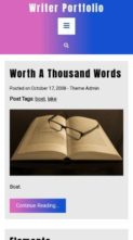 Writer Portfolio (screenshot mobile)