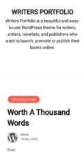 Writers Portfolio (screenshot mobile)