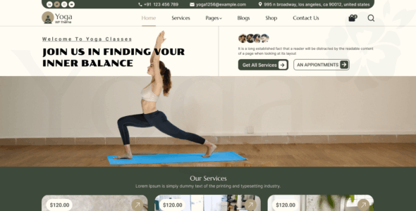 Yoga Fitness Studio (WordPress)