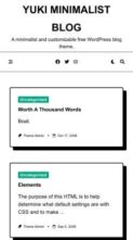 Yuki Minimalist Blog (screenshot mobile)