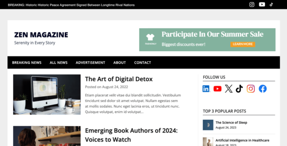 Zen Magazine (WordPress)
