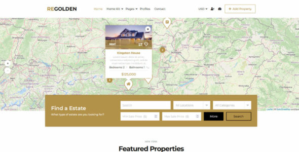 Real Estate Golden Pro (WP Directory Kit)