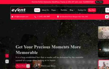 Event Organizer Elemento Pro (screenshot desktop)