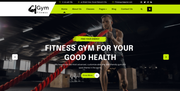 Fitness Elementor Pro (WP Elemento)