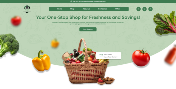 Grocery Supermarket Elementor Pro (WP Elemento)