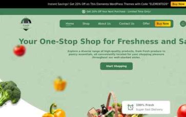 Grocery Supermarket Elementor Pro (screenshot desktop)