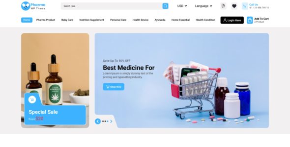 Medical Store Pro (WP Elemento)