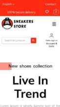 Shoes Store Elementor Pro (screenshot mobile)