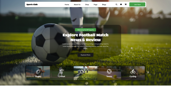 Sports Club Pro (WP Elemento)