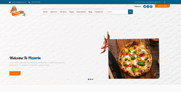 Unique Pizza Shop Pro (WP Elemento)
