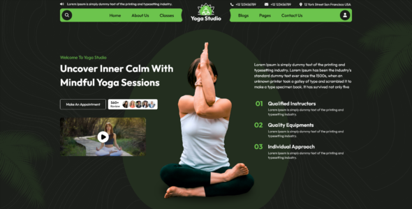 Yoga Studio Elementor Pro (WP Elemento)