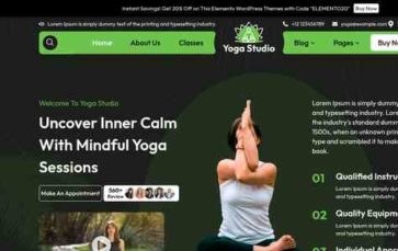 Yoga Studio Elementor Pro (screenshot desktop)