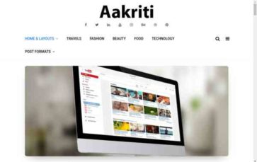 Aakriti Personal Blog Pro (screenshot desktop)