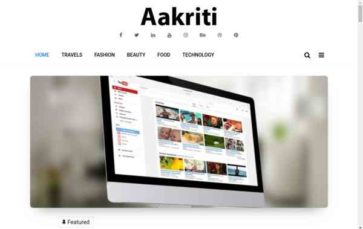 Aakriti Personal Blog (screenshot desktop)