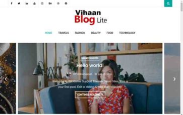 Vihaan Blog Lite (screenshot desktop)