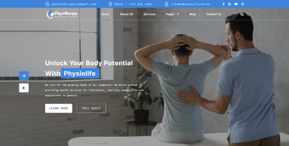 Physiotherapy Clinic Pro (WP Radiant)