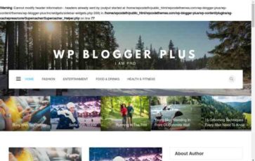 WP Blogger Plus (screenshot desktop)