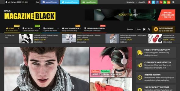 Unos Magazine Black Pro (wpHoot)