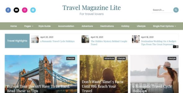 Travel Magazine Lite (WPMagPlus)