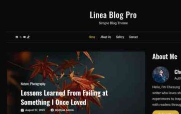 Linea Blog Pro (screenshot desktop)